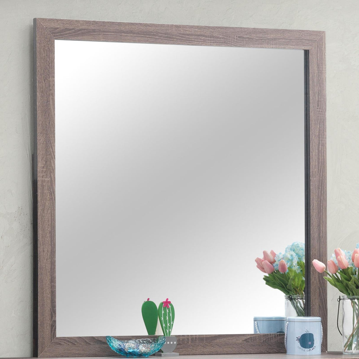 Brantford Barrel Oak Rectangle Dresser Mirror by Coaster at Eve Furniture