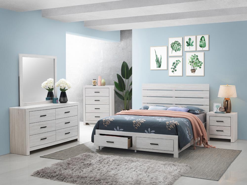 Brantford Coastal White 5-Piece Queen Storage Bedroom Set by Coaster at Eve Furniture