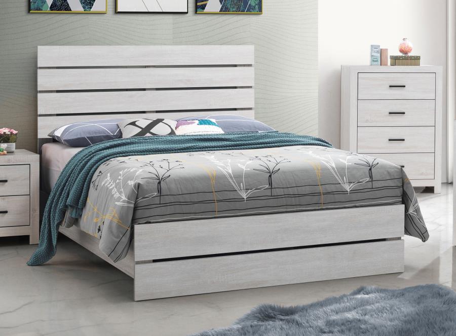 Brantford Coastal White Eastern King Panel Bed by Coaster at Eve Furniture