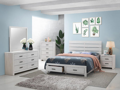 Brantford Coastal White Eastern King Storage Bed by Coaster at Eve Furniture