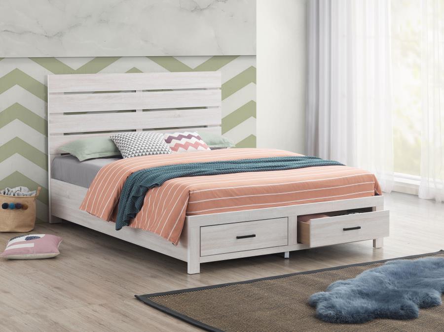 Brantford Coastal White Eastern King Storage Bed by Coaster at Eve Furniture