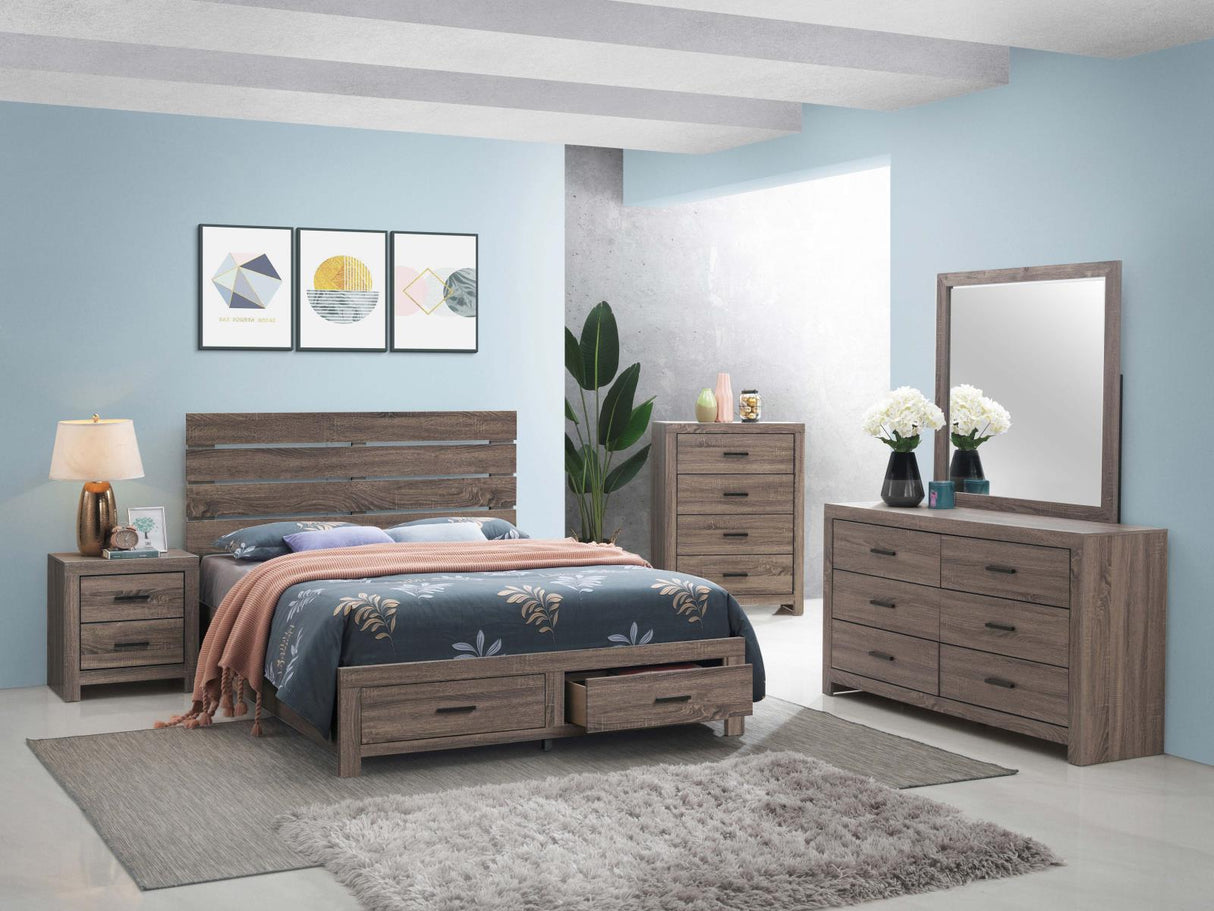 Brantford Barrel Oak Storage Platform Bedroom Set