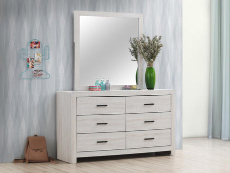 Brantford Coastal White Rectangle Dresser Mirror