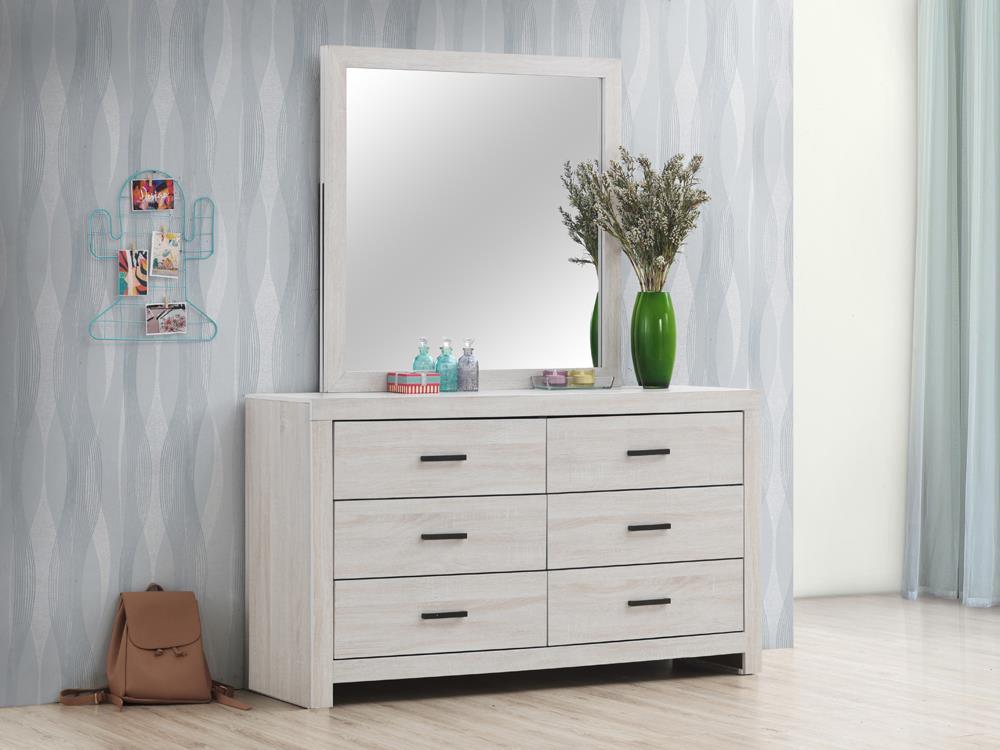 Brantford White Coastal Rectangle Dresser Mirror by Coaster at Eve Furniture