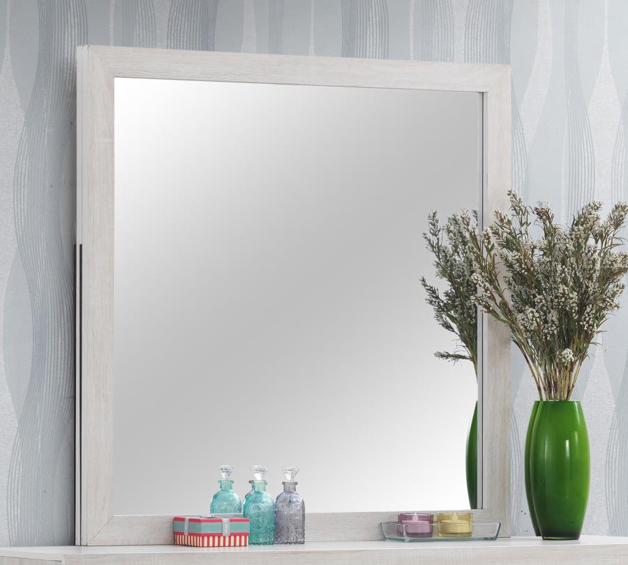 Brantford White Coastal Rectangle Dresser Mirror by Coaster at Eve Furniture