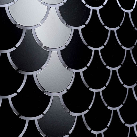 Brasseur I Charcoal Black Metal Fish Scale Three Bulb Chandelier by Mercana at Eve Furniture