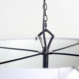 Brasseur I Charcoal Black Metal Fish Scale Three Bulb Chandelier by Mercana at Eve Furniture