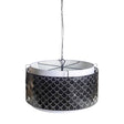 Brasseur I Charcoal Black Metal Fish Scale Three Bulb Chandelier by Mercana at Eve Furniture