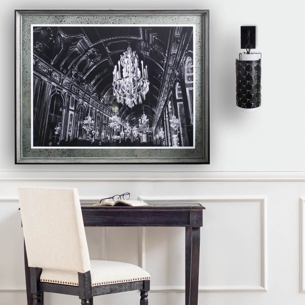 Brasseur III Black Toned Metal Fish Scale Wall Sconce by Mercana at Eve Furniture