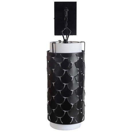 Brasseur III Black Toned Metal Fish Scale Wall Sconce by Mercana at Eve Furniture