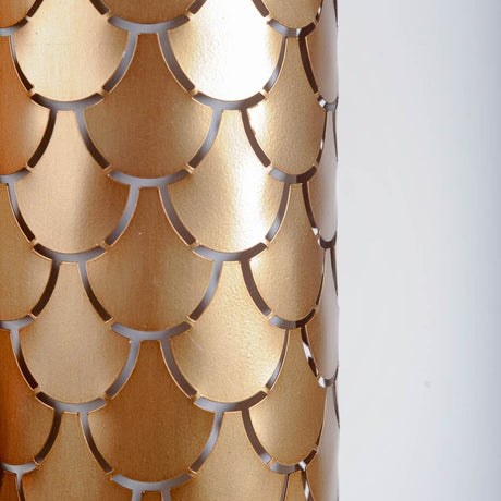 Brasseur IV Gold Toned Metal Fish Scale Wall Sconce by Mercana at Eve Furniture