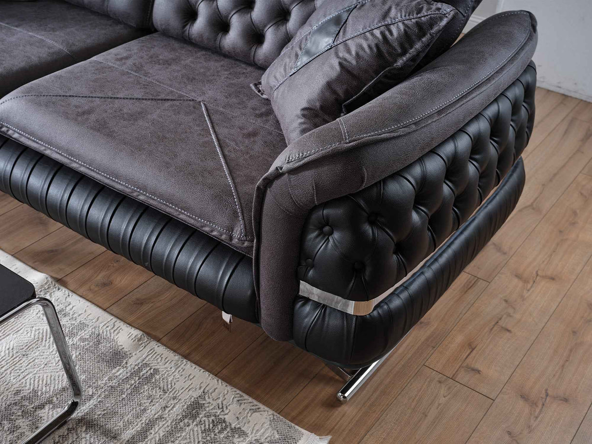 Bravo 3-pieces (Sofa & Loveseat & Chair) Livingroom Set in Black