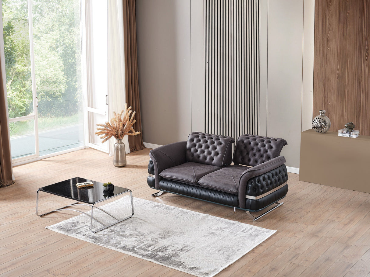 Bravo 3-pieces (Sofa & Loveseat & Chair) Livingroom Set in Black by Furnia at Eve Furniture