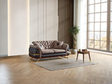 Bravo 3-pieces (Sofa & Loveseat & Chair) Livingroom Set in Brown by Furnia at Eve Furniture