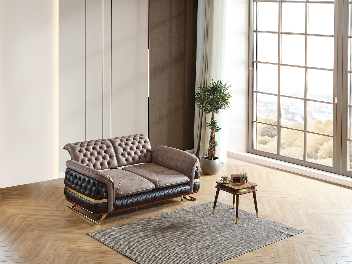 Bravo 3-pieces (Sofa & Loveseat & Chair) Livingroom Set in Brown by Furnia at Eve Furniture