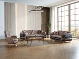 Bravo 3-pieces (Sofa & Loveseat & Chair) Livingroom Set in Brown