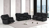 Bravo Black Fabric 3pc Reclining Living Room Set