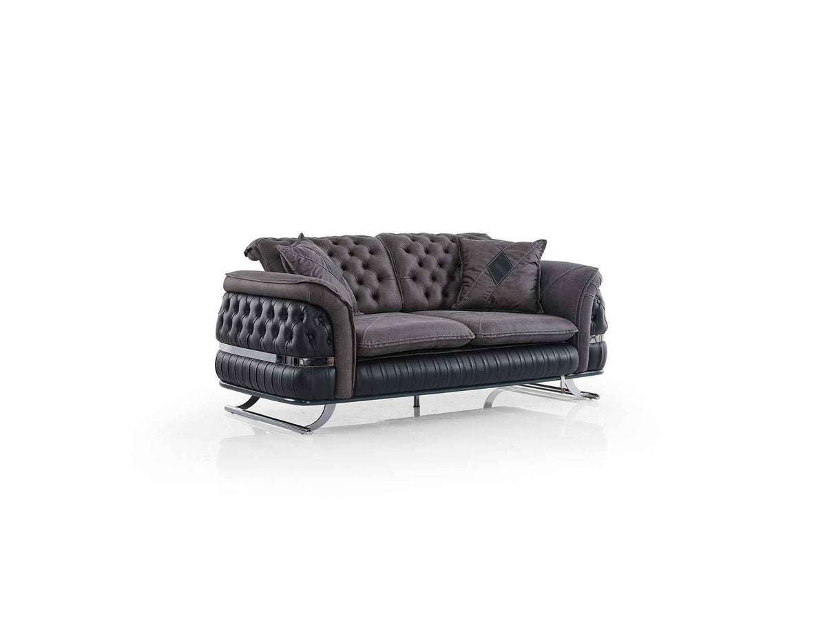 Bravo Black Convertible Loveseat by Furnia at Eve Furniture