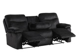 Bravo Black Fabric 3-Piece Reclining Living Room Set by Happy Homes at Eve Furniture