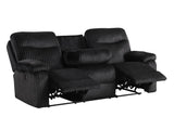 Bravo Black Fabric 3-Piece Reclining Living Room Set by Happy Homes at Eve Furniture
