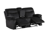 Bravo Black Fabric 3-Piece Reclining Living Room Set by Happy Homes at Eve Furniture