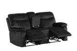 Bravo Black Fabric 3-Piece Reclining Living Room Set by Happy Homes at Eve Furniture