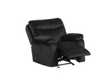Bravo Black Fabric 3-Piece Reclining Living Room Set by Happy Homes at Eve Furniture