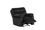 Bravo Black Fabric 3-Piece Reclining Living Room Set by Happy Homes at Eve Furniture