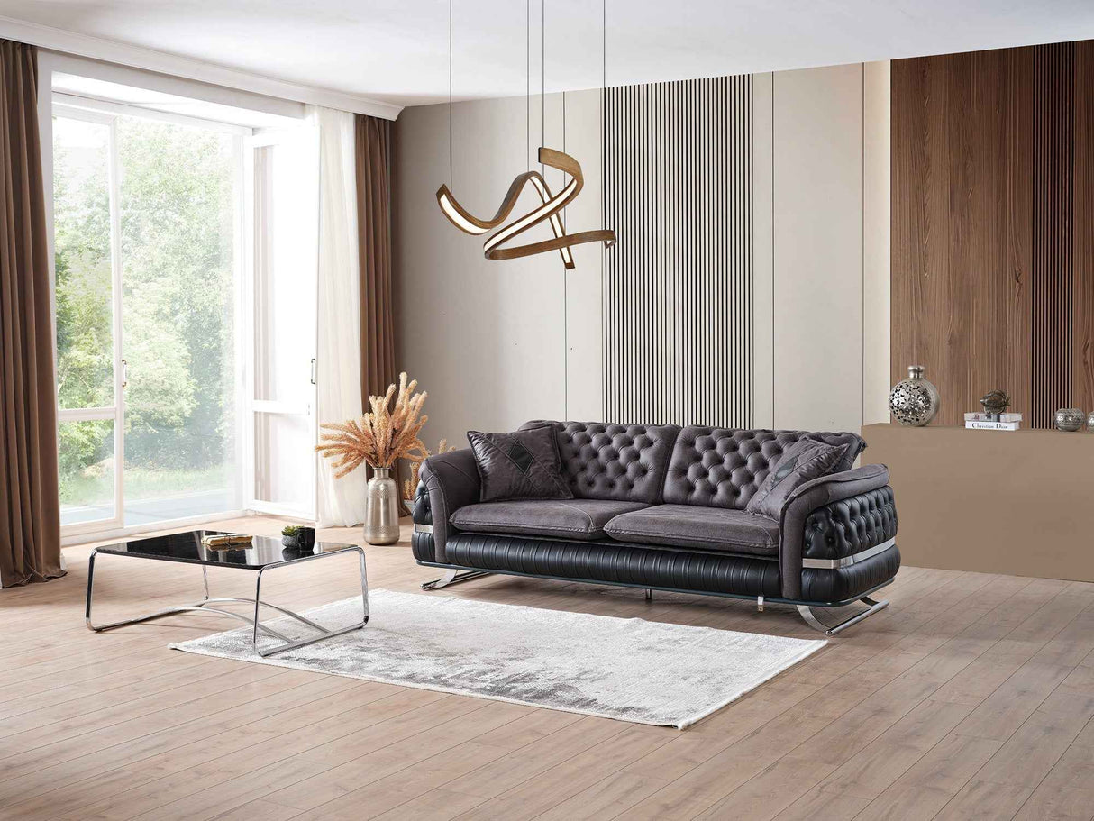 Bravo Convertible Sofa in Black by Furnia at Eve Furniture