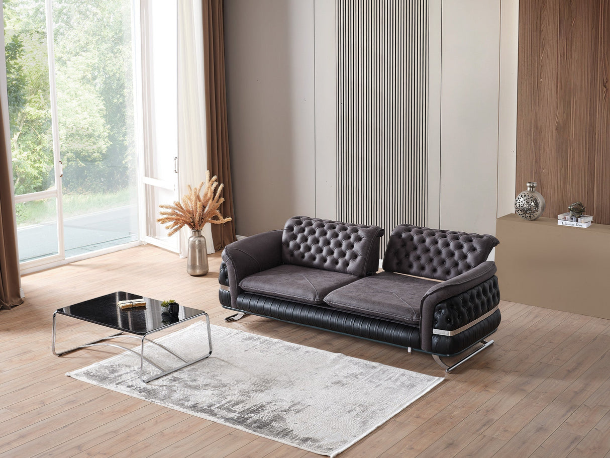 Bravo Convertible Sofa in Black by Furnia at Eve Furniture