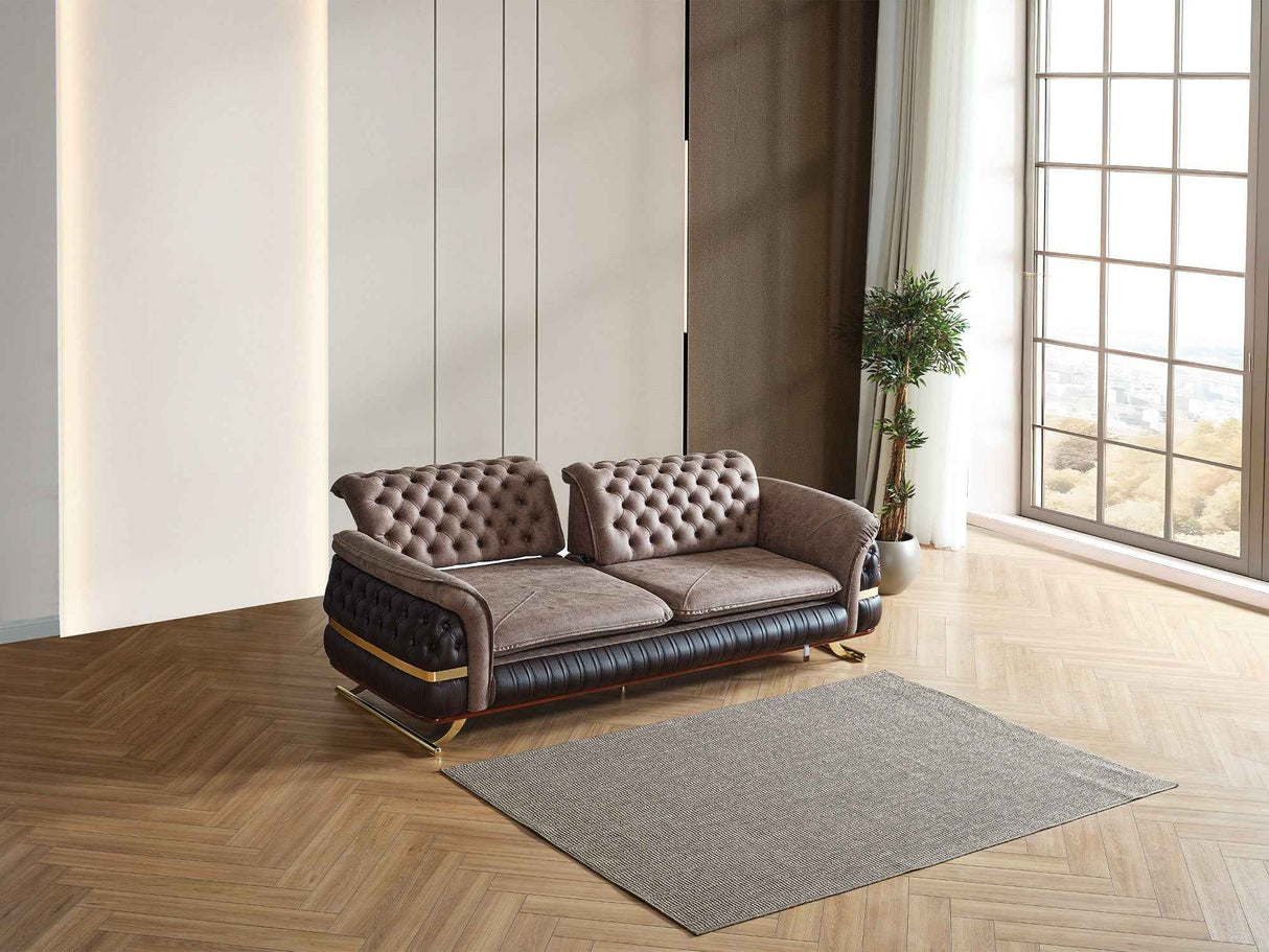 Bravo Convertible Sofa in Brown by Furnia at Eve Furniture