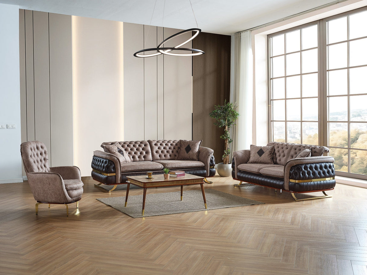 Bravo Convertible Sofa in Brown by Furnia at Eve Furniture