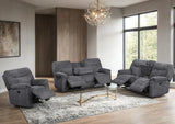 Bravo Gray Fabric Reclining Living Room Set by Happy Homes at Eve Furniture