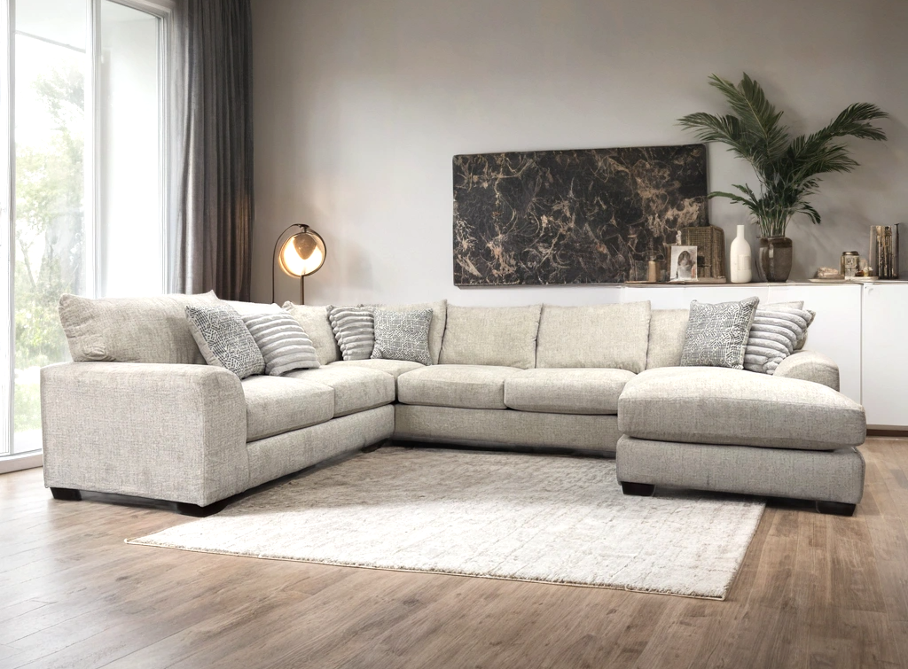 Brawnly Cream Oversized RAF Sectional by Happy Homes at Eve Furniture