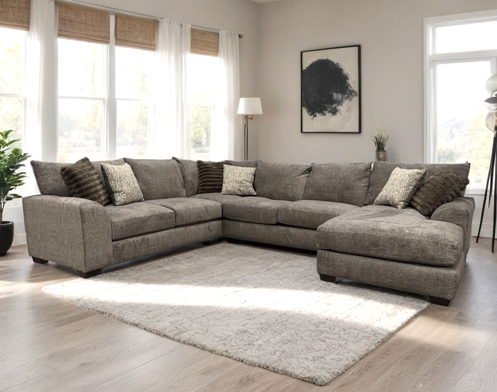 Brawnly Taupe Oversized RAF Sectional by Happy Homes at Eve Furniture