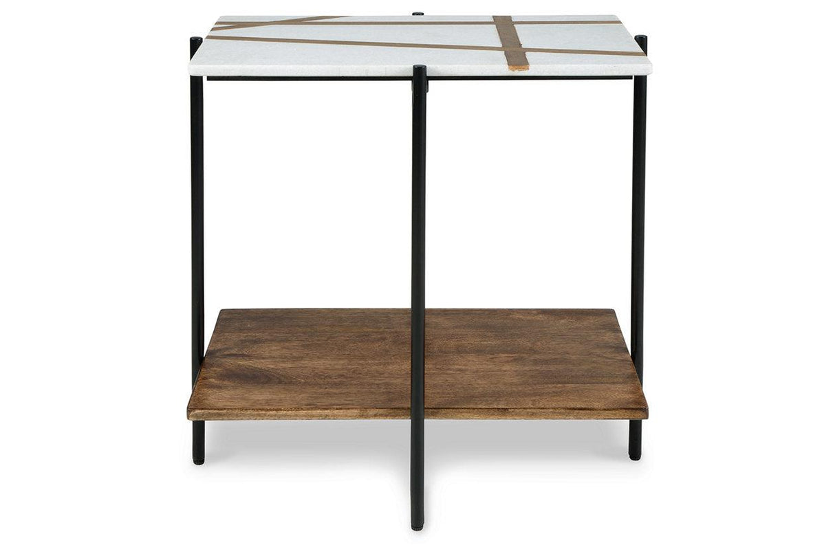 Braxmore White/Light Brown Accent Table by Ashley at Eve Furniture