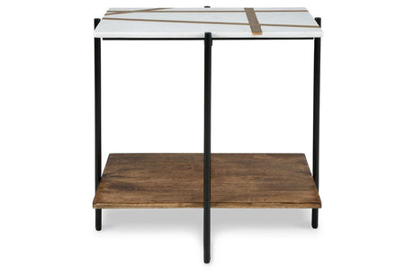 Braxmore White/Light Brown Accent Table by Ashley at Eve Furniture