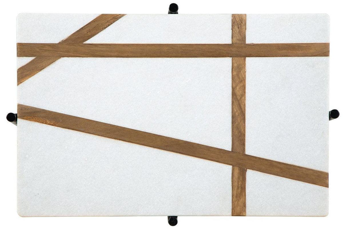 Braxmore White/Light Brown Accent Table by Ashley at Eve Furniture