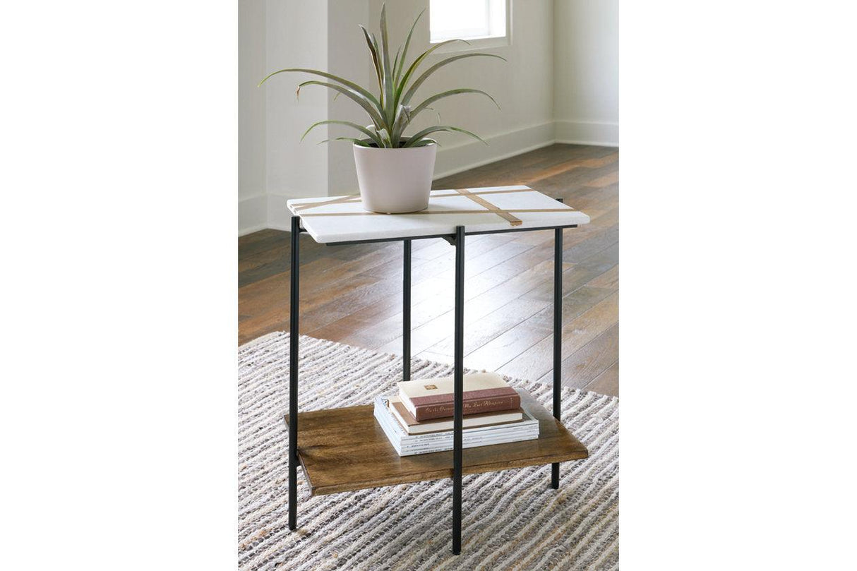 Braxmore White/Light Brown Accent Table by Ashley at Eve Furniture