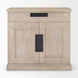 Braxton Beige Wood W/Black Accents 2 Door Accent Cabinet by Mercana at Eve Furniture