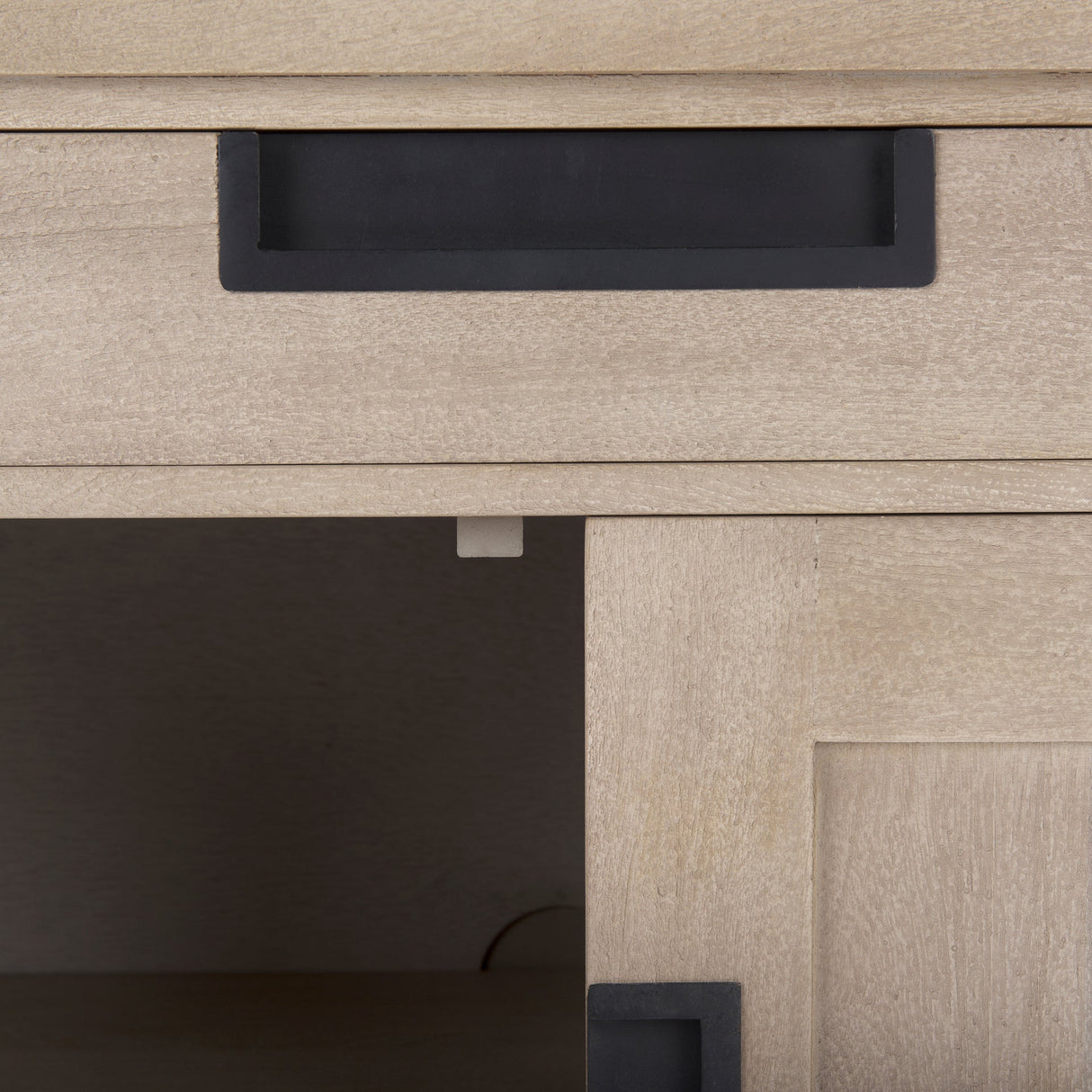 Braxton Beige Wood W/Black Accents 2 Door Accent Cabinet by Mercana at Eve Furniture