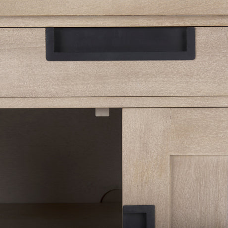 Braxton Beige Wood W/Black Accents 2 Door Accent Cabinet by Mercana at Eve Furniture