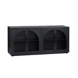 Braxton Black Four-Door Sideboard by Crestview at Eve Furniture