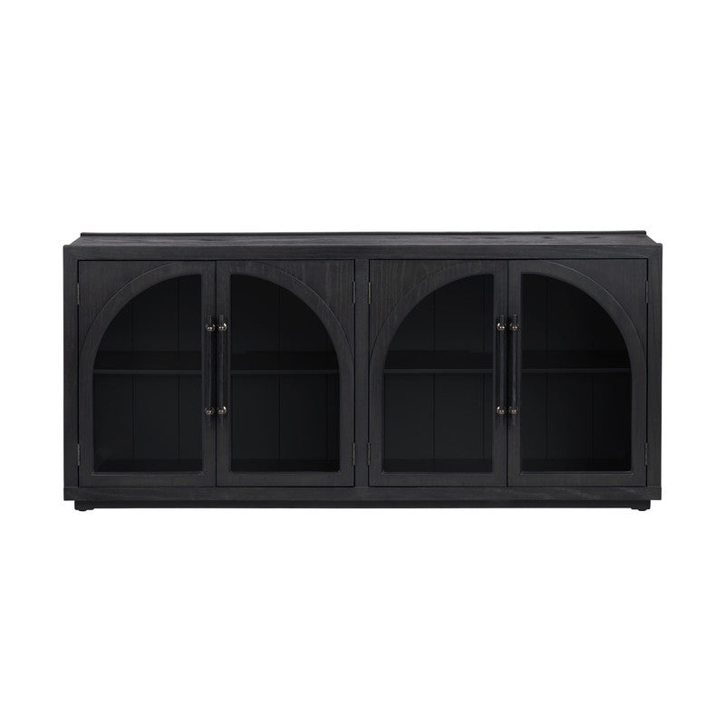 Braxton Black Four-Door Sideboard by Crestview at Eve Furniture