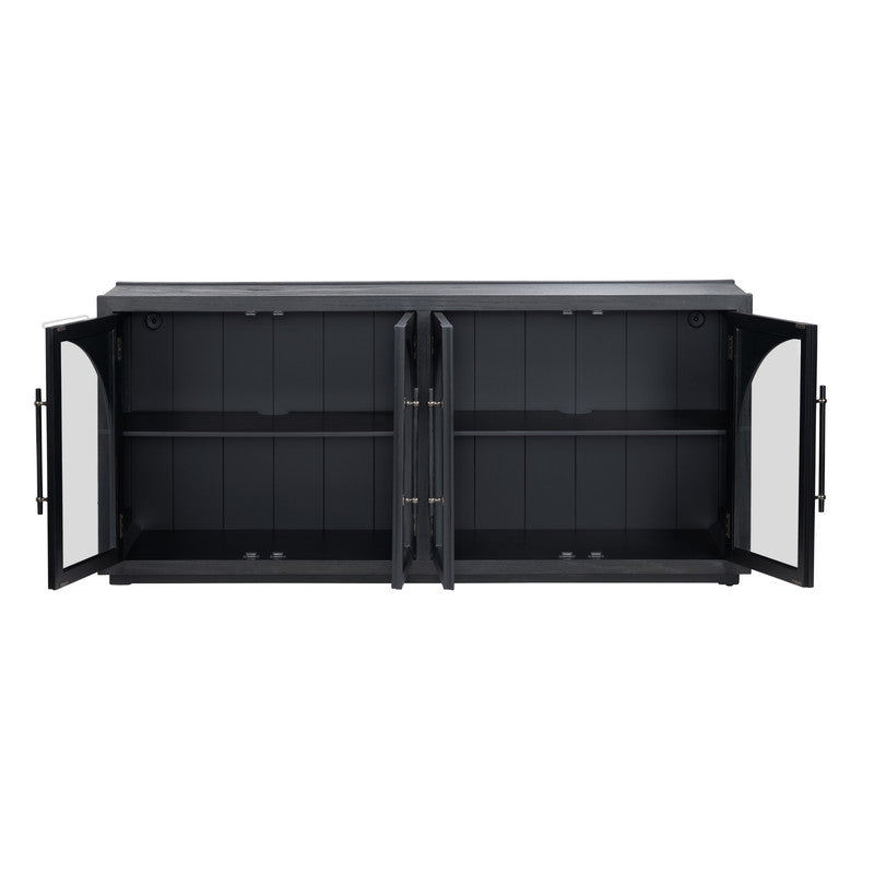 Braxton Black Four-Door Sideboard by Crestview at Eve Furniture