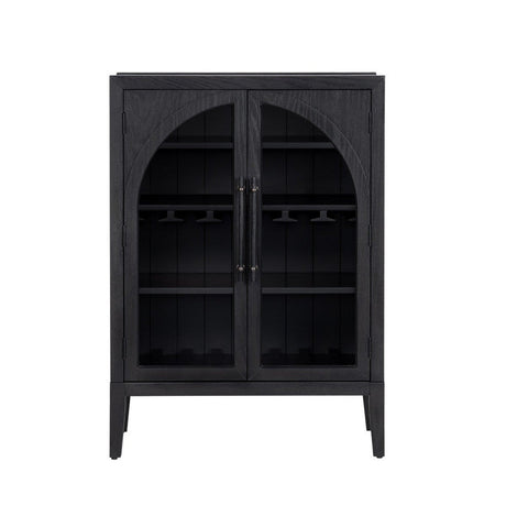Braxton Black Wine Cabinet by Crestview at Eve Furniture