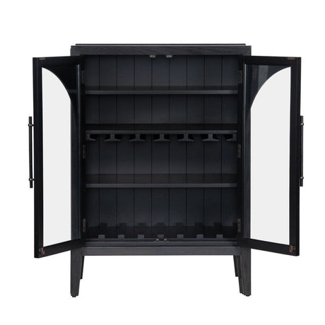 Braxton Black Wine Cabinet by Crestview at Eve Furniture