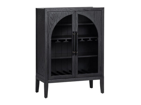 Braxton Black Wine Cabinet by Crestview at Eve Furniture