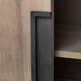 Braxton I Light Brown Wood and Iron Three Shelf Shelving Unit by Mercana at Eve Furniture