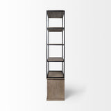 Braxton II Light Brown Wood and Iron Three Shelf Shelving Unit by Mercana at Eve Furniture
